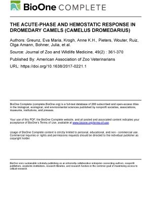 The acute-phase and hemostatic response in dromedary camels