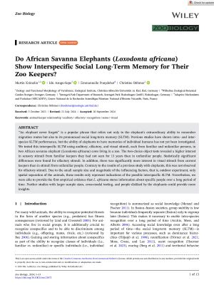 Zoo Biology - 2024 - Kränzlin - Do African Savanna Elephants  Loxodonta africana  Show Interspecific Social Long‐Term Zoo Biology - 2024 - Kränzlin - Do African Savanna Elephants  Loxodonta africana  Show Interspecific Social Long‐Term